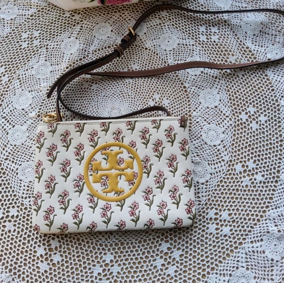 Tory Burch Crossbody NWT Floral Two Tone - Picture 4 of 14
